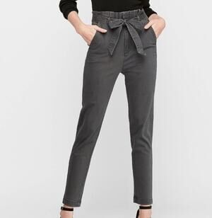 Express Extreme High Rise Paperbag Pants Gray Size 10